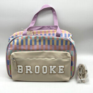 Jadelynn Brooke Pastel Party Lilac/Cream/Blue/Coral Weekend Duffle Bag w/Strap